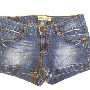 Paris Blues Distressed Dark Wash Jean Shorts Y2K